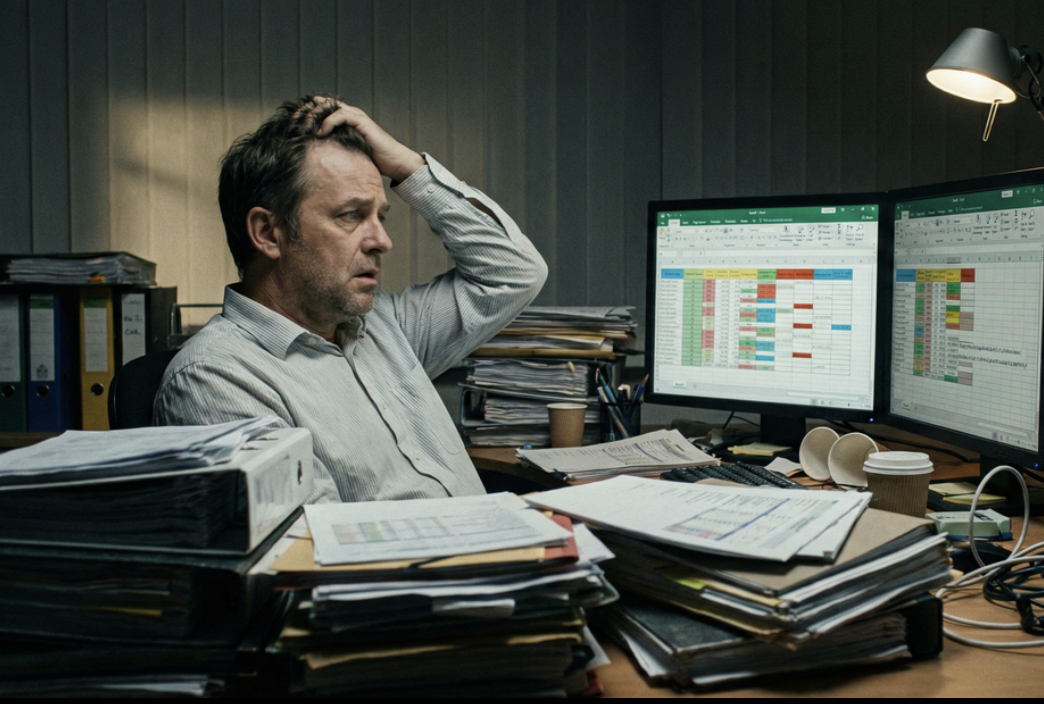 Frustrated business owner with manual processes